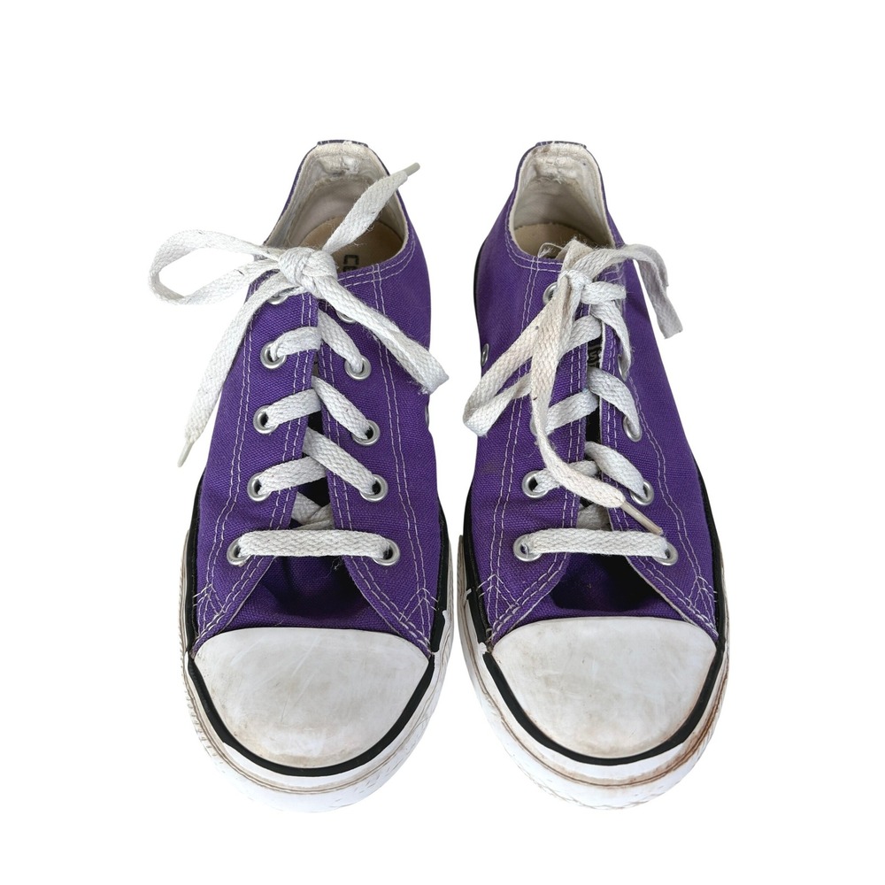 Converse All Star Lo Top Purple Casual Retro‎ Sneakers Youth Size 2